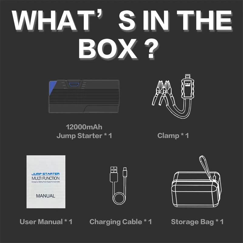 Portable Emergency Car Battery Jump Starter